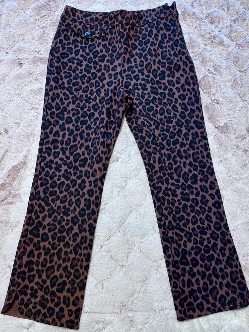Women's Brown Leopard Print Stretch Pants